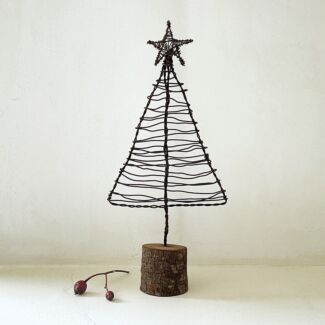 Rusty Wire Christmas Tree with Star