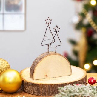 Christmas Trees On Wood