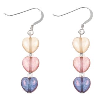 Pink & Purple Lustre Hearts Earrings