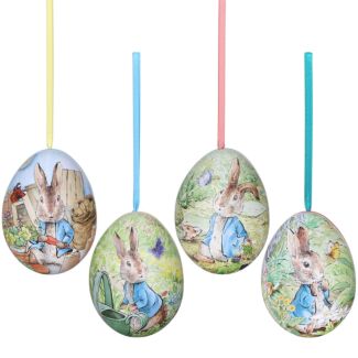 Assorted Mini Egg-Shaped Hanging Tin