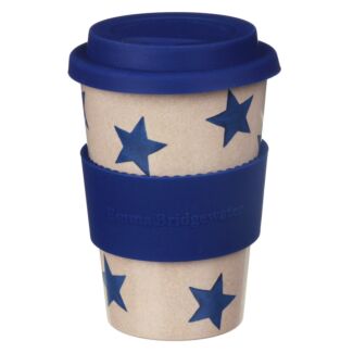 Sky Blue Stars Rice Husk Travel Cup