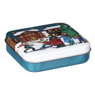 Pocket Tin Winter Scene Teal