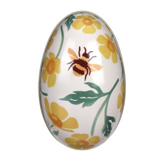 Medium ‘Buttercup & Bee’ Egg-Shaped Tin