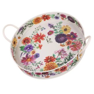 Garden Flowers Large Handle Tray