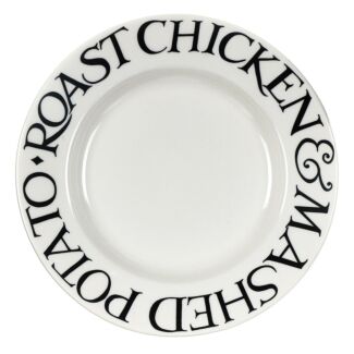 Black Toast Roast Chicken 10 1/2 Inch Plate