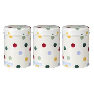 Polka Dot Set of Three Round Caddies