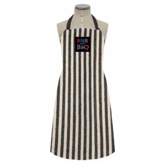 Beer & BBQ Wide Striped Apron