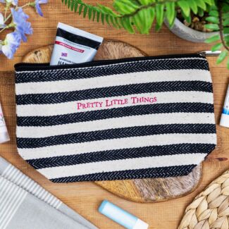 Pretty Little Things Wide Striped Cosmetic Bag