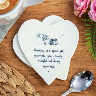 ‘Friendship Is A Special Gift’ Heart Shaped Coaster