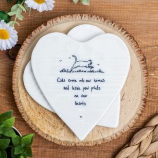 'Cats Come Into Your Home' Heart Coaster