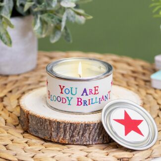 ‘You Are Bloody Brilliant’ Wobbly Word Candle