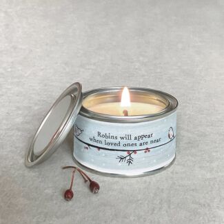 ‘Robins Will Appear’ Robins Christmas Candle