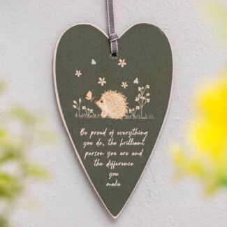 Meadow Friends Hedgehog Heart Tag