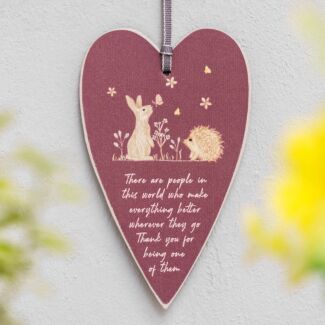Meadow Friends Rabbit & Hedgehog Heart Tag
