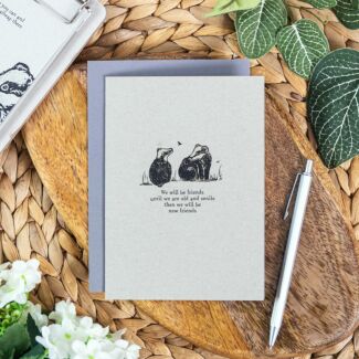 Block Print ‘New Friends’ Badgers Greetings Card