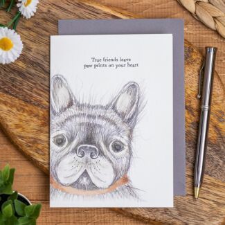 'True Friends Leave Paw Prints' Dog Card