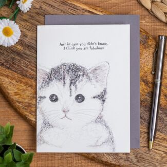 'I Think You Are Fabulous' Cat Card