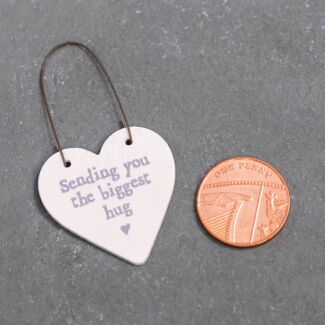 ‘Sending You The Biggest Hug’ 3cm Little Heart On Wire