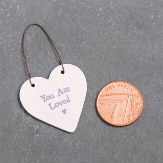 ‘You Are Loved’ 3cm Little Heart On Wire