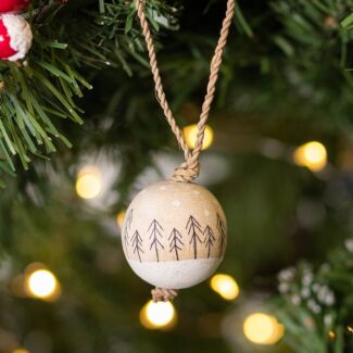 Christmas Winter Trees Wooden Bauble Small