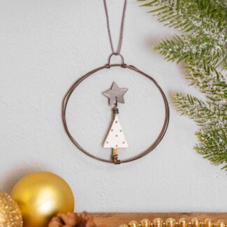 Christmas Tree Small Hanging Metal Wreath