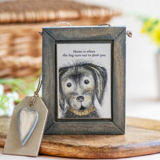 'Home Is Where The Dog Runs Out' Dog Wooden Sign