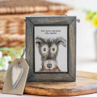 'Let’s Never Stop Being Silly Together' Dog Wooden Sign