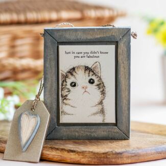 'I Think You Are Fabulous' Cat Wooden Sign