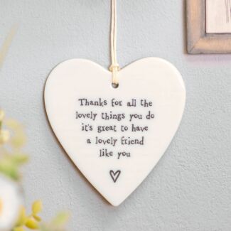 ‘Thanks For All’ Wobbly Porcelain Heart