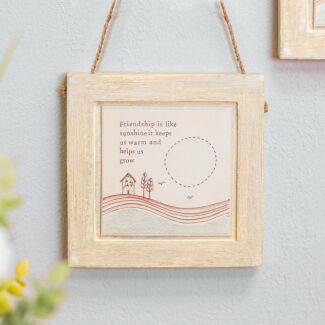 ‘Friendship Like Sunshine’ Square Wooden Sign