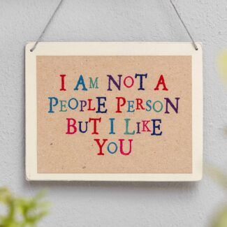‘Not A People Person But I Like You’ Wobbly Word Sign