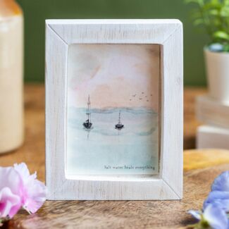 Salt Water Heals Everything Seascape Wooden Sign