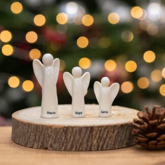 Christmas Set of 3 Porcelain Angels