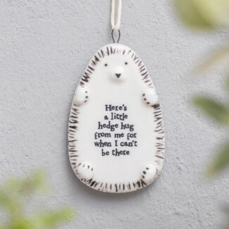 ‘Little Hedge Hug From Me’ Hanging Hedgehog Decoration
