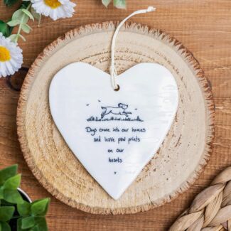 'Dogs Come Into Our Home' Wobbly Round Heart