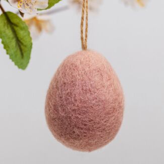 Plain Felt Pink Hanging Easter Egg