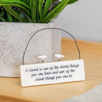 ‘A Friend Is One Of The Nicest’ Porcelain Hanging Scene