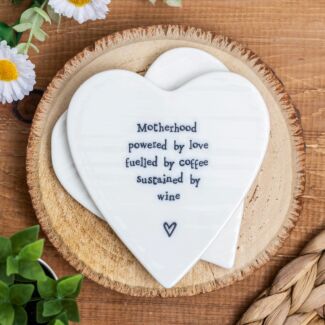 'Motherhood Powered By Love' Porcelain Coaster