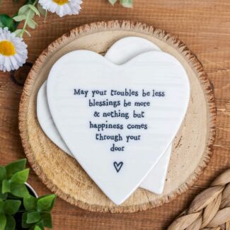 'May Your Troubles Be Less' Porcelain Coaster