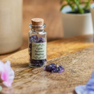 Calm, Patience & Healing Bottle of Amethyst Crystals