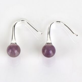 Silver Plated Elegant Amethyst Drop Earrings