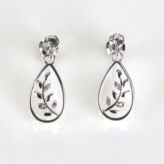 Silver Plated Back To Nature Fern Teardrop Earrings