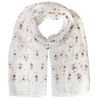 Ditsy Floral White Boxed Scarf