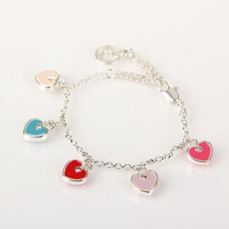 Girls Heart Charm Bracelet