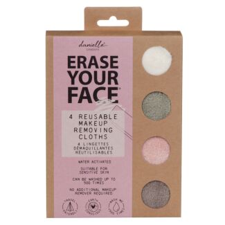 Erase Your Face Nude Pack of Four Reusable Makeup Removing Cloths