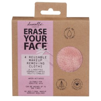 Erase Your Face Pink Set Of 4 Reusable Makeup Removing Round Pads