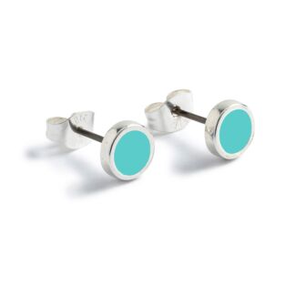 Vermuda Green Round Silver Stud Earrings
