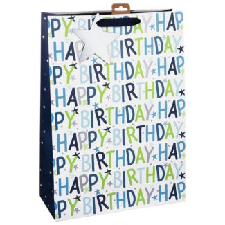 Happy Birthday Blue Extra-Large Gift Bag 