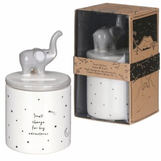 ‘Send With Love’ Ceramic Elephant Money Pot