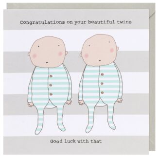 Beautiful Twins Good Luck Baby Card